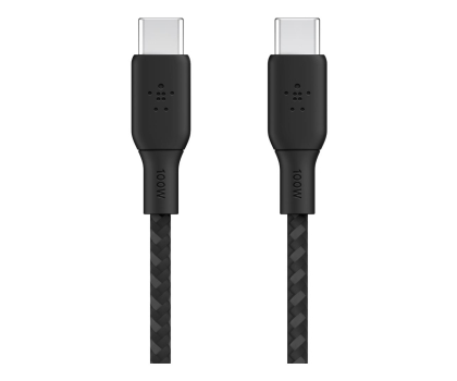 Kabel BELKIN Kabel w oplocie USB-C do USB-C 100W 3m czarny CAB014bt3MBK